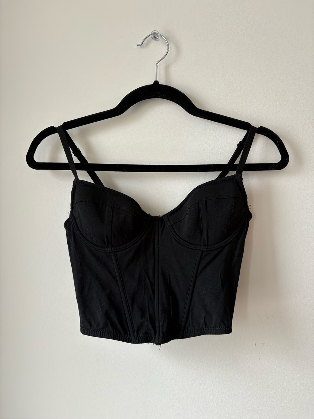 Ardene Black Longline Bustier Top with Adjustable Straps